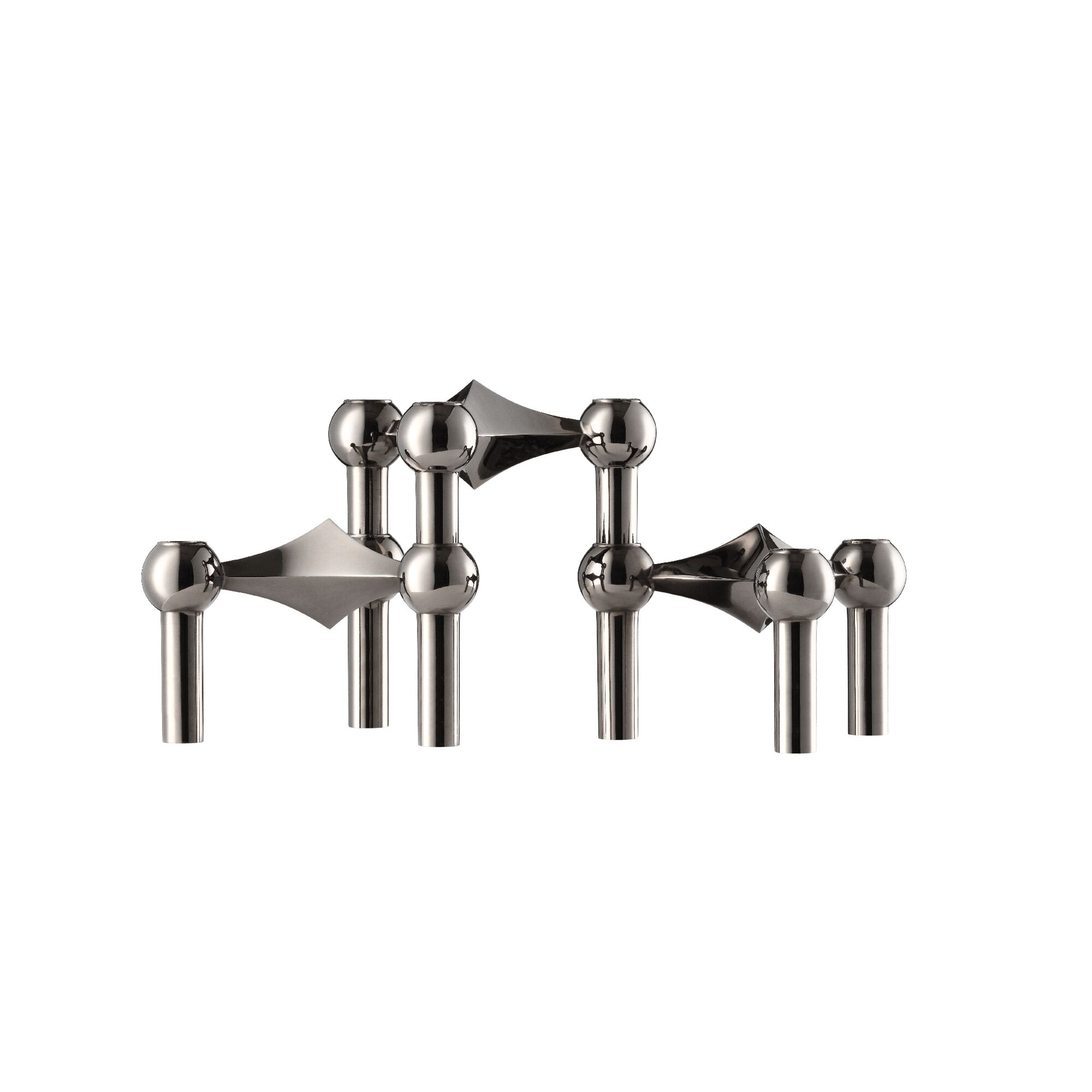Candle Holder Set of 3 Black Chrome