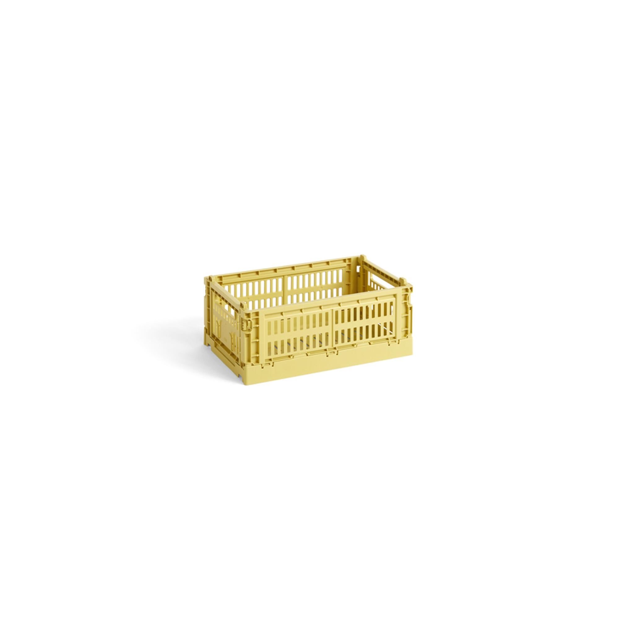 Petit boîte de rangement Colour Crate jaune poussiéreux