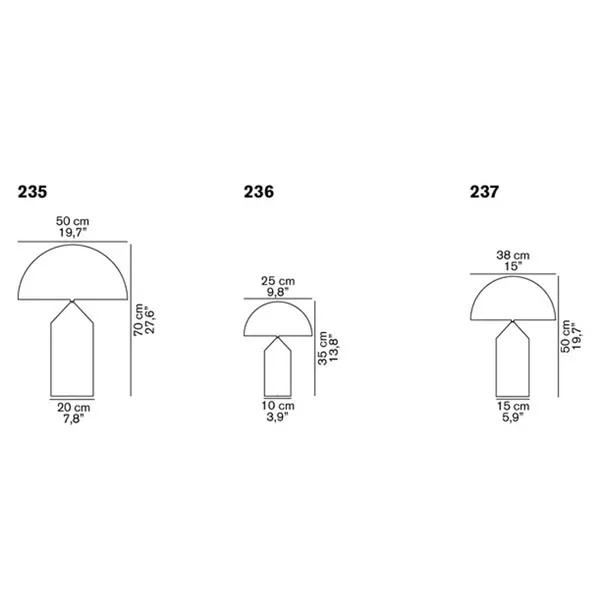 Atollo 238 Lámpara de Mesa Negro