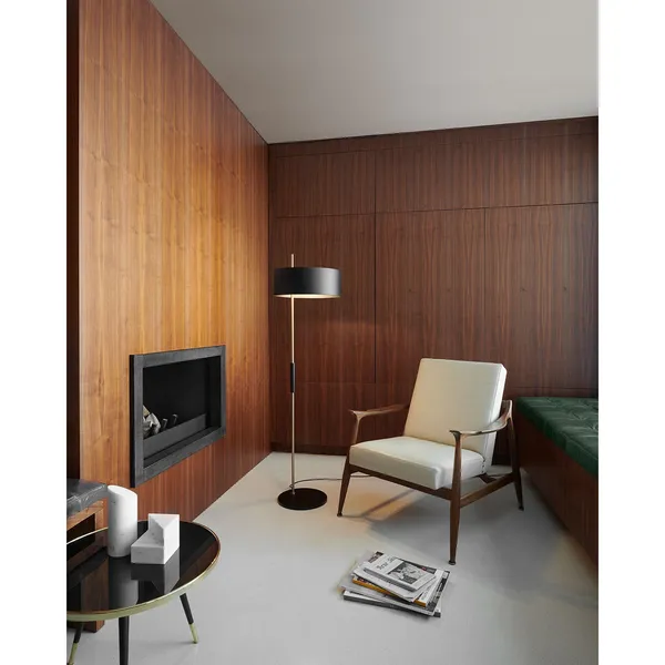 1953 Floor Lamp Black/ Satin Gold