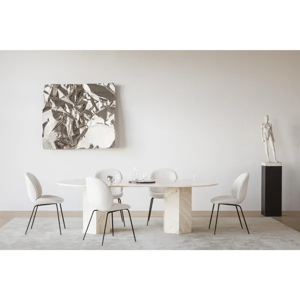 Epic Dining Table Elliptical White Travertine