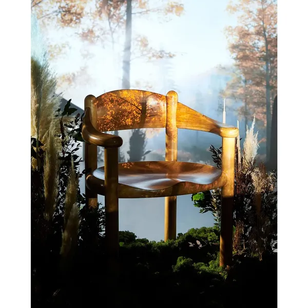 Daumiller Dining Chair with Armrests Golden Pine