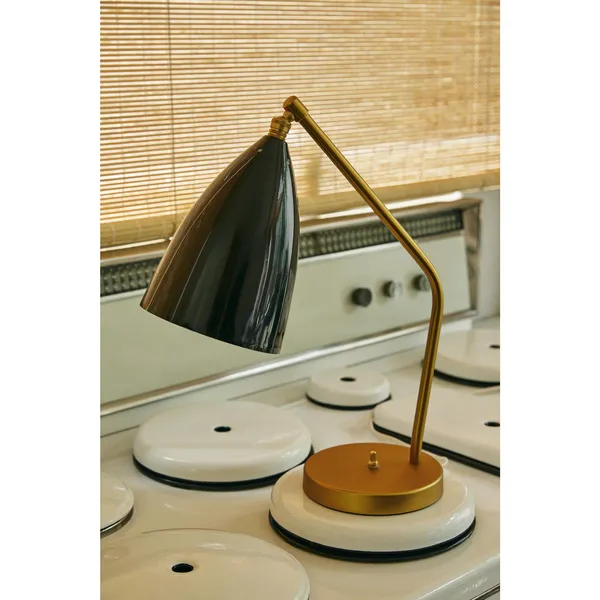 Grossman Collection Gräshoppa Bordlampe Messing/Blank Sort