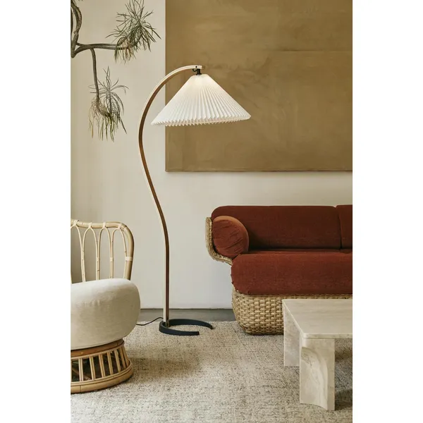 Timberline Floor Lamp Oak and Birch/ White