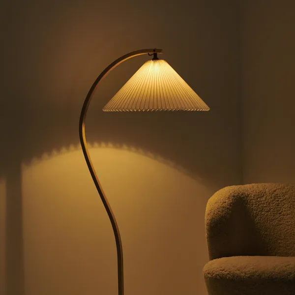 Timberline Floor Lamp Oak and Birch/ White