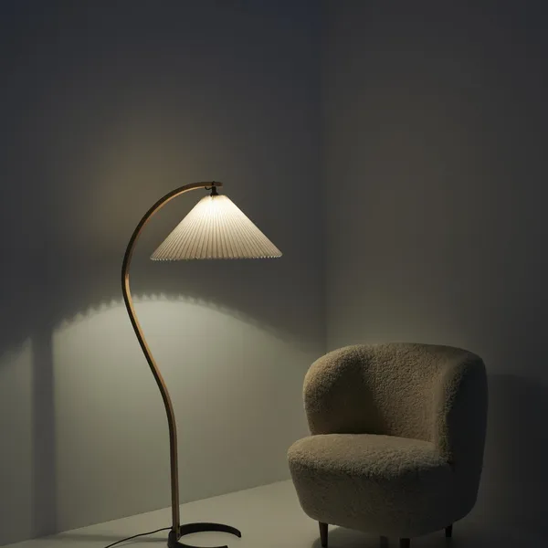 Timberline Floor Lamp Oak and Birch/ White