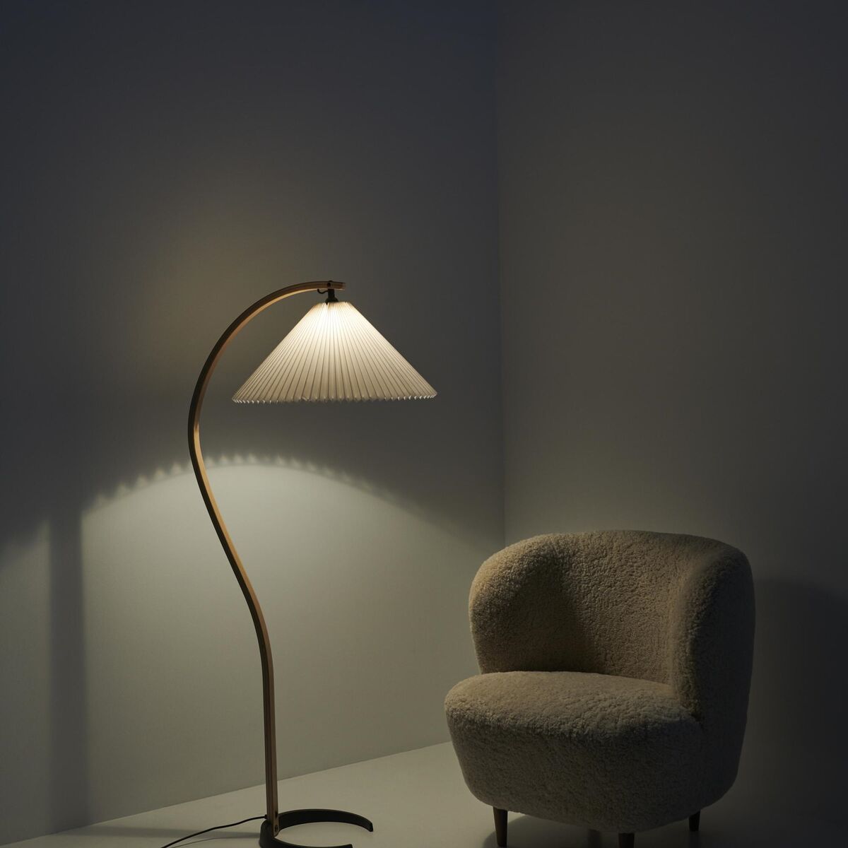 Timberline Vloerlamp Eiken en Berk/ Wit