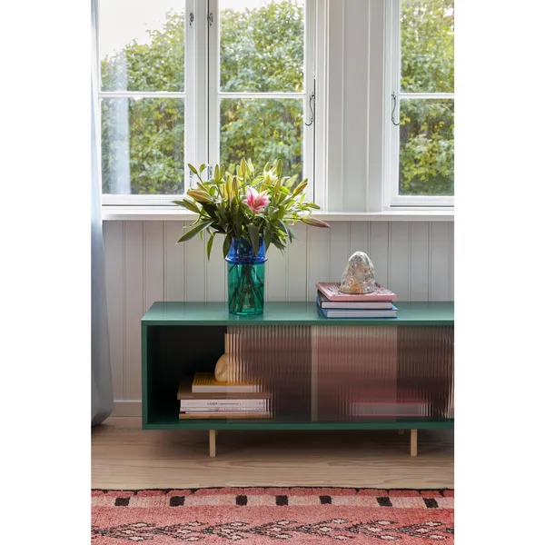 Color Cabinet Dresser with Glass Doors Medium Dark Mint