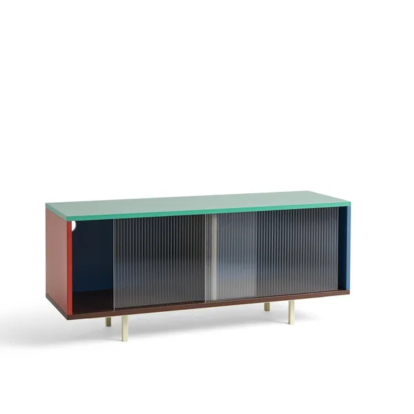 Color Cabinet Dresser with Glass Doors Medium Multicolored