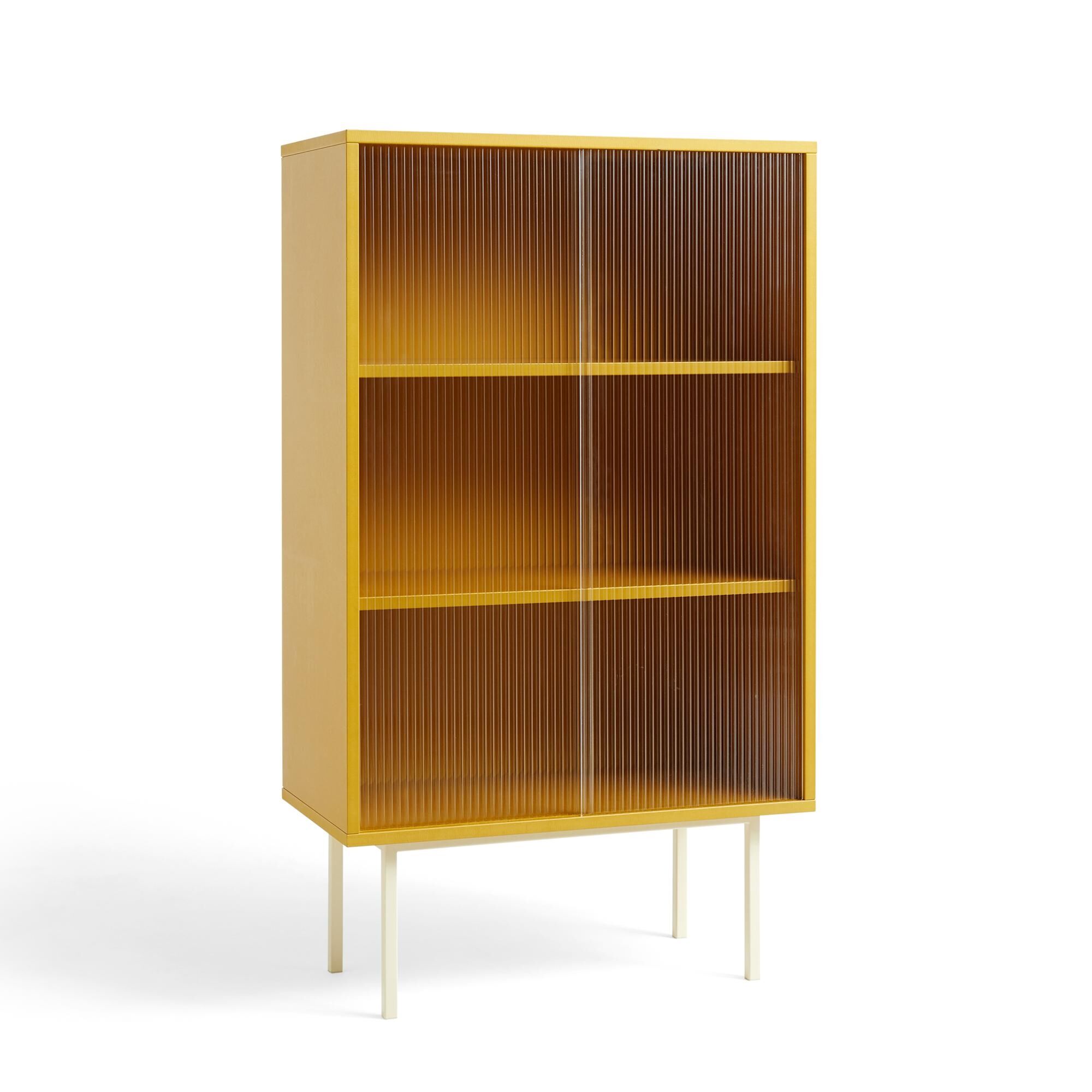 Colour Cabinet Skap med Glassdører Høy Gul
