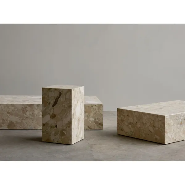 Plinth Coffee Table Low Kunis Breccia Marble