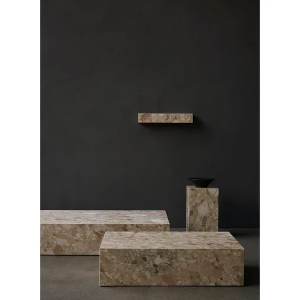 Plinth Coffee Table Low Kunis Breccia Marble