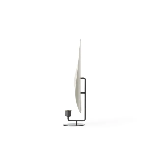 Flambeau Candlestick H30 Burnished Brass/ Gray
