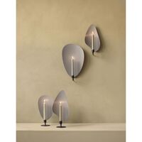 Flambeau Candlestick H30 Burnished Brass/ Gray
