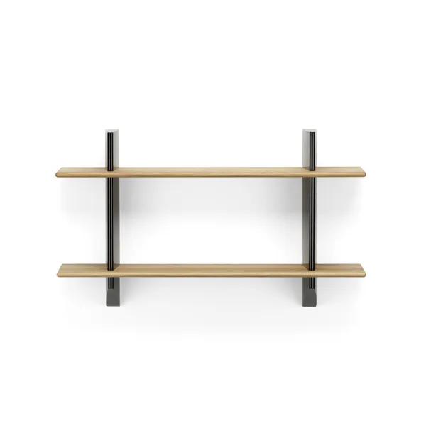 Rayonnage Mural Shelving Deep Black/ Oak