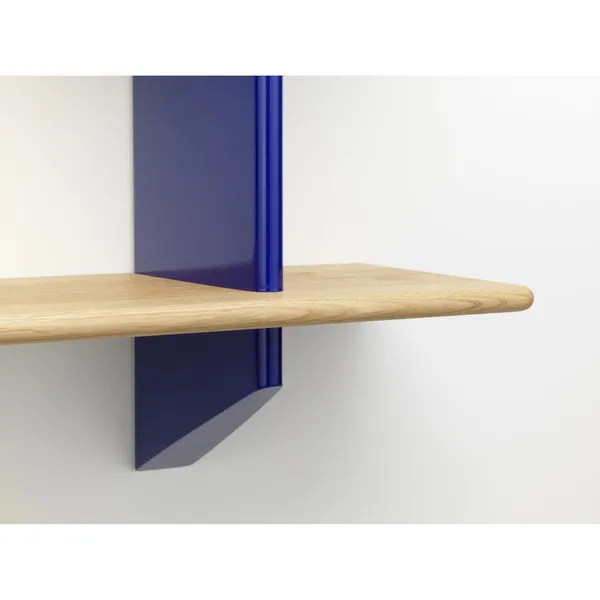 Rayonnage Mural Bookcase Prouvé Bleu Marcoule/Oak
