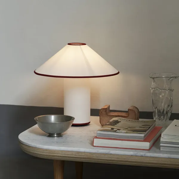 Colette ATD6 Table Lamp White/Merlot