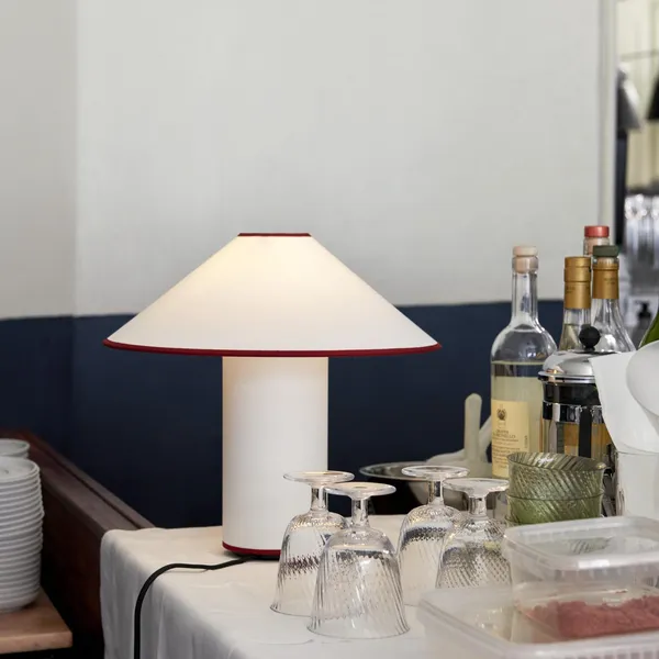 Colette ATD6 Table Lamp White/Merlot