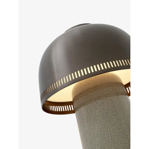 Raku SH8 Table Lamp Portable Beige Gray/ Bronzed
