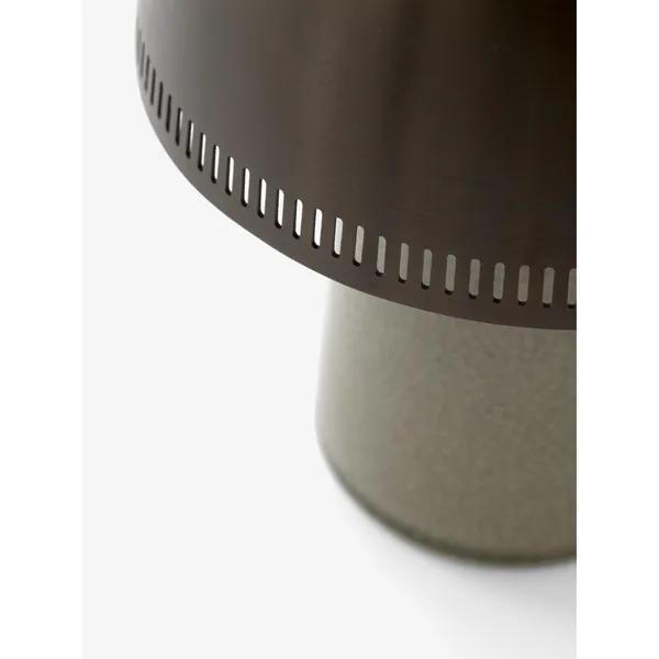 Raku SH8 Table Lamp Portable Beige Gray/ Bronzed