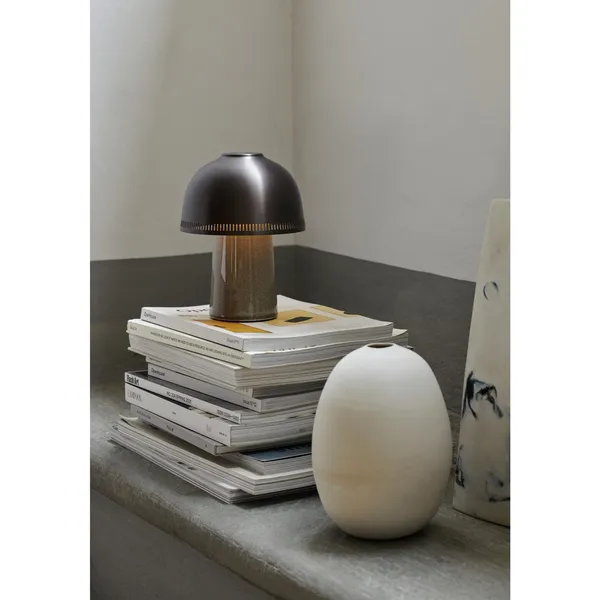 Raku SH8 Table Lamp Portable Beige Gray/ Bronzed