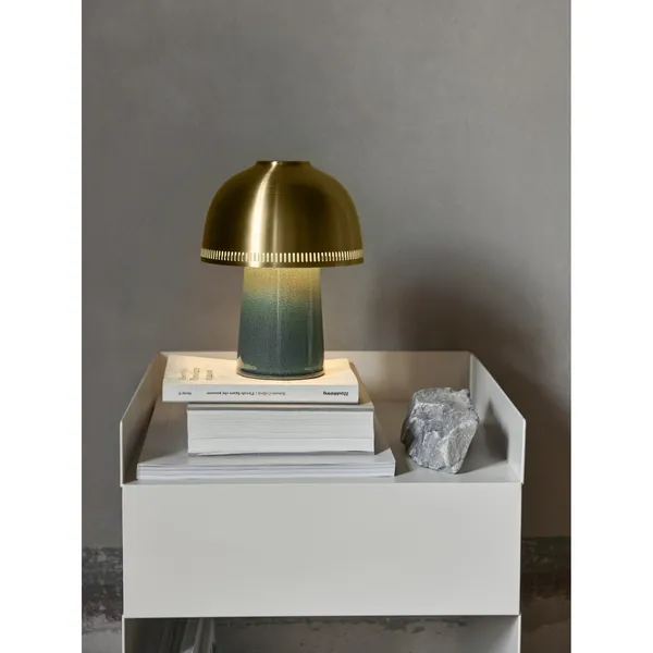 Raku SH8 Transportabel Lampe Blå Grøn/Messing