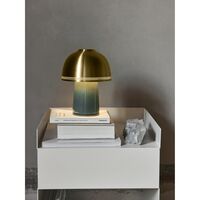 Raku SH8 Transportabel Lampe Blå Grøn/Messing