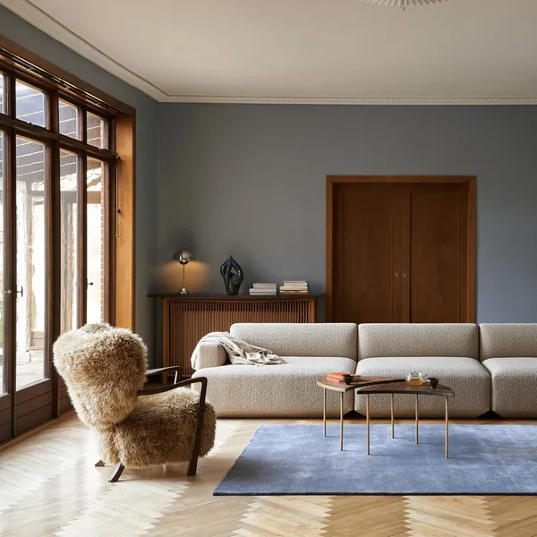 Wulff ATD2 Armchair Sheepskin Honey 50 mm/Oiled Walnut Incl. ATD3 Pouf
