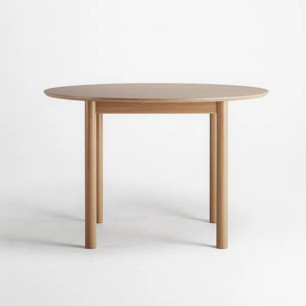 Wood Dining Table Ø110 cm Oak
