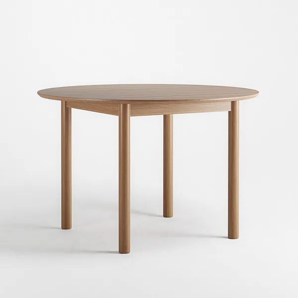 Wood Dining Table Ø110 cm Oak