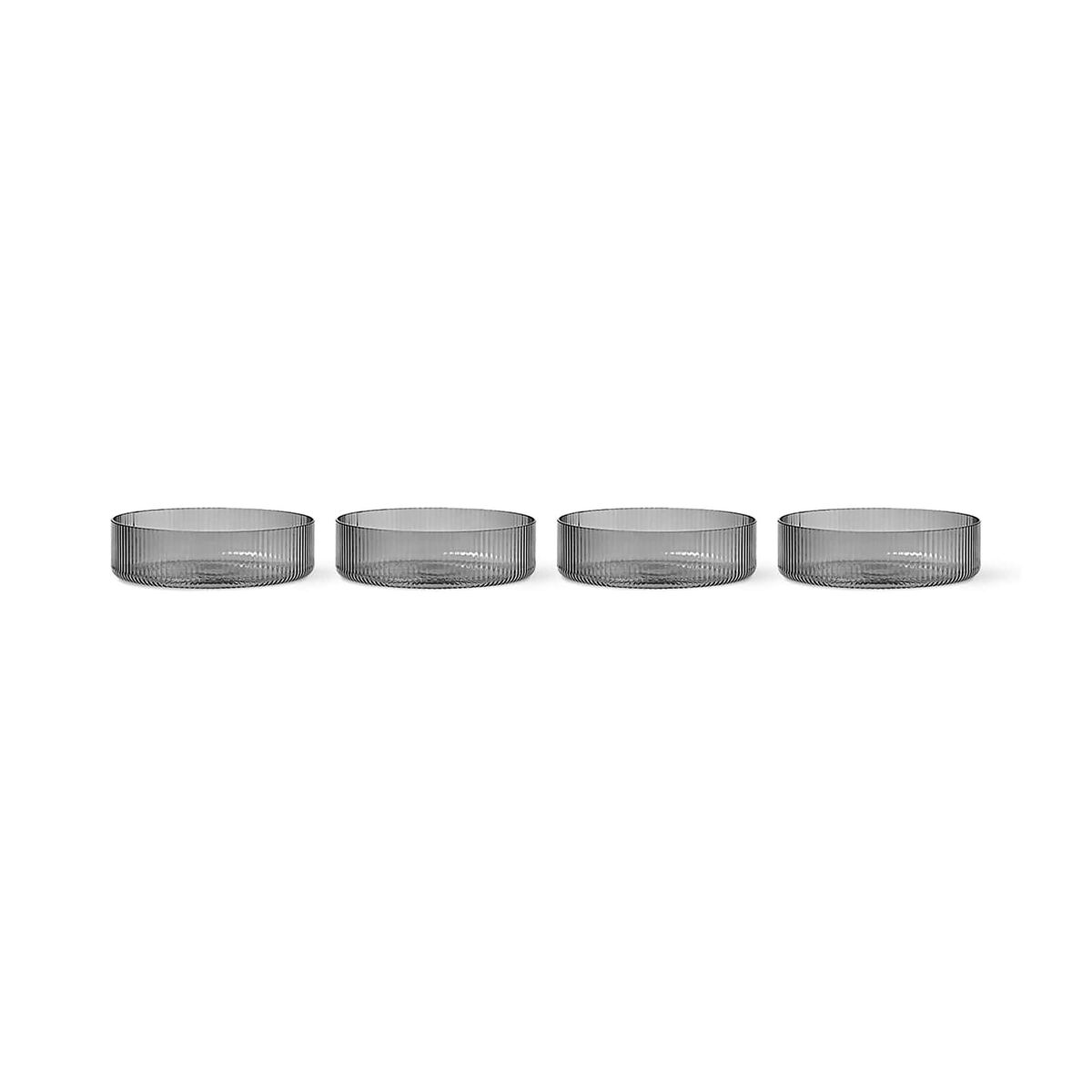 Ripple Set di 4 Ciotole da Portata Affumicate