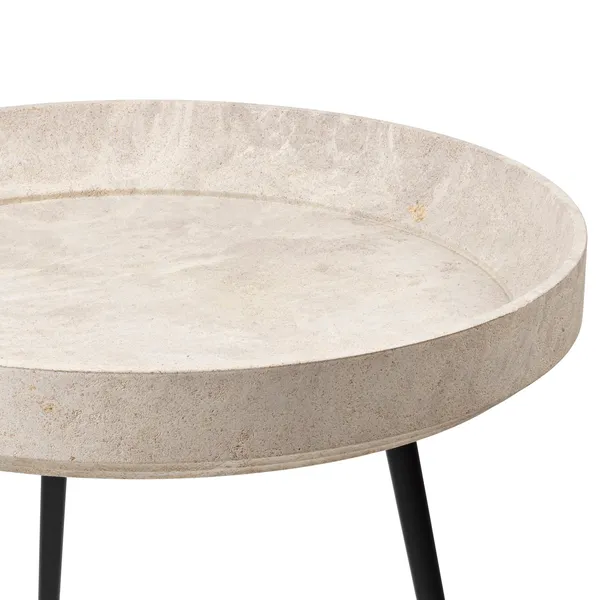 Bowl Table Between Wood Gray