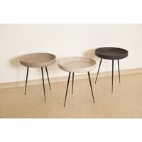 Bowl Table Between Wood Gray