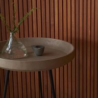 Bowl Table Between Wood Gray