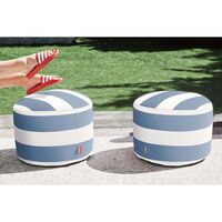 Point Outdoor Pouf Stripe Ocean Blue