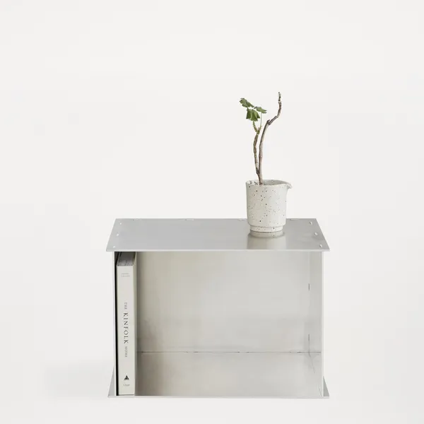 Rivet Box Side Table Aluminum