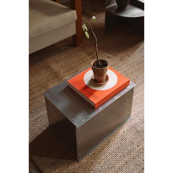 Rivet Box Side Table Aluminum