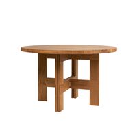 Farmhouse Trestle Eettafel Ø120 Natuurlijk Eiken