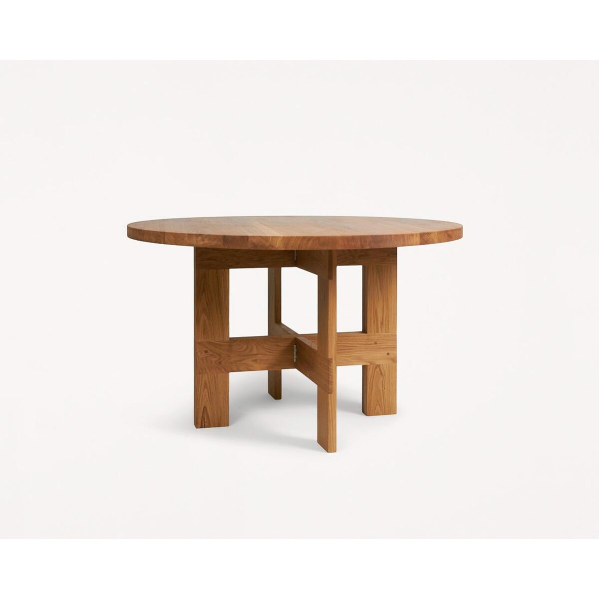 Farmhouse Trestle Eettafel Ø120 Natuurlijk Eiken