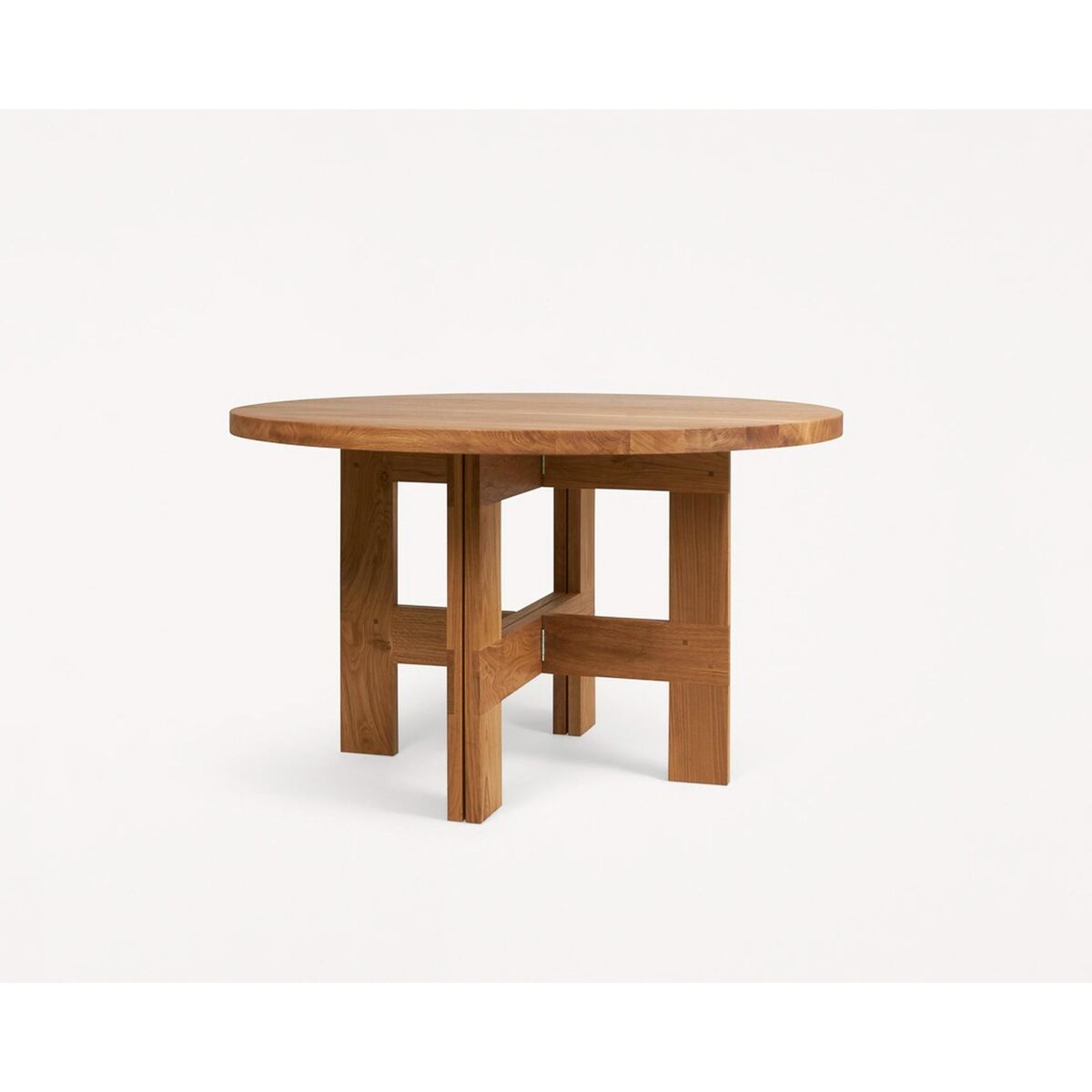 Farmhouse Trestle Eettafel Ø120 Natuurlijk Eiken