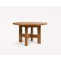 Farmhouse Trestle Eettafel Ø120 Natuurlijk Eiken