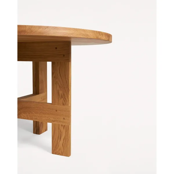 Farmhouse Trestle Dining Table Ø120 Natural Oak