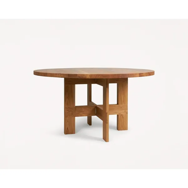 Farmhouse Trestle Eettafel Ø140 Natuurlijk Eiken