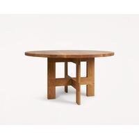 Farmhouse Trestle Eettafel Ø140 Natuurlijk Eiken