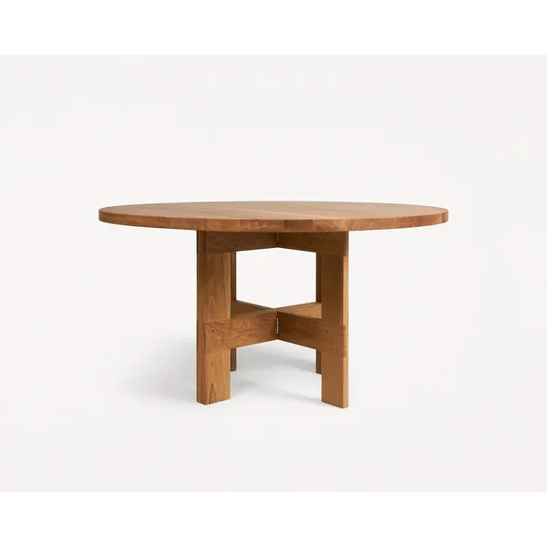 Farmhouse Trestle Eettafel Ø140 Natuurlijk Eiken