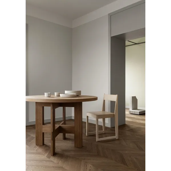 Farmhouse Trestle Eettafel Ø140 Natuurlijk Eiken