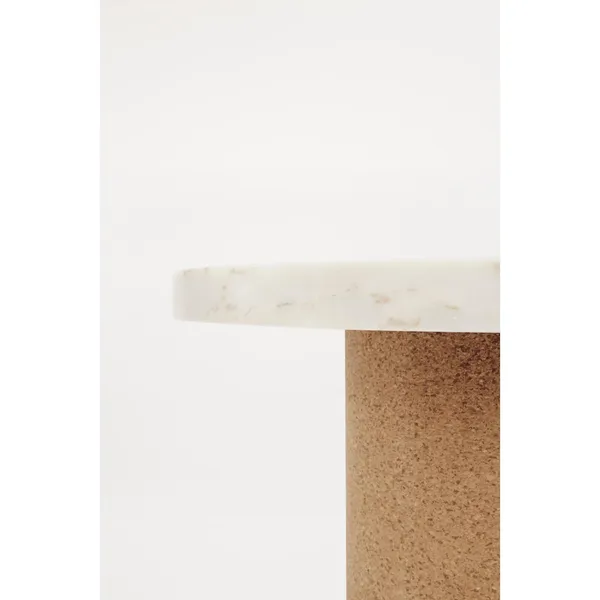 Sintra Side Table/Coffee Table Small White Marble/Cork