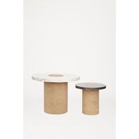 Sintra Side Table/Coffee Table Small White Marble/Cork