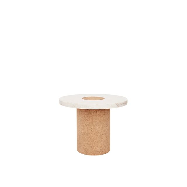 Sintra Sidebord/Sofabord Stor Hvid Marmor/Kork