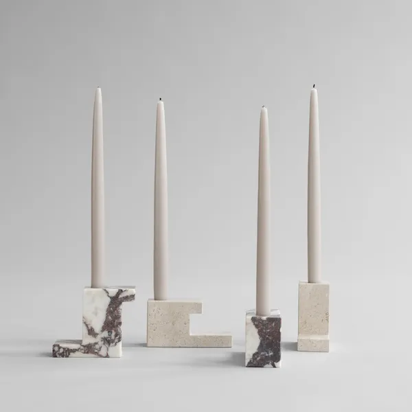 Brick Candlestick Low Calacatta